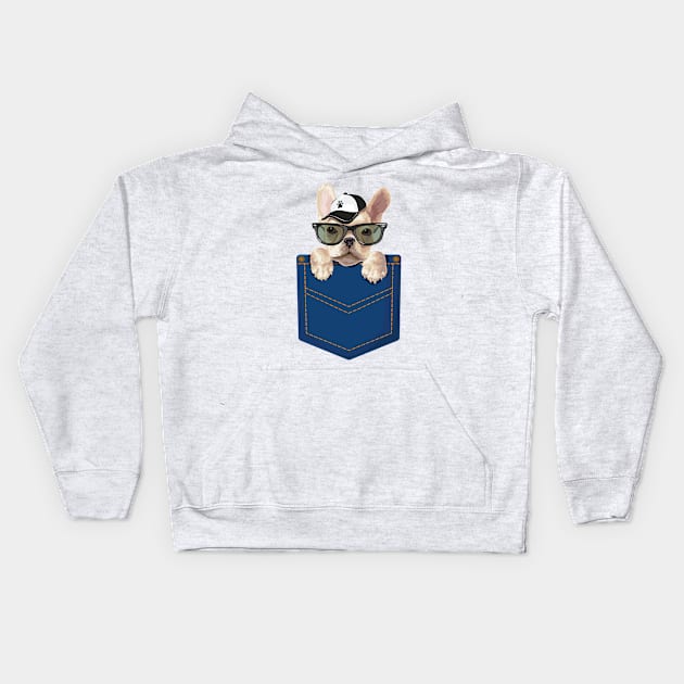 Cute Dog in Pocket Kids Hoodie by Fun Personalitee